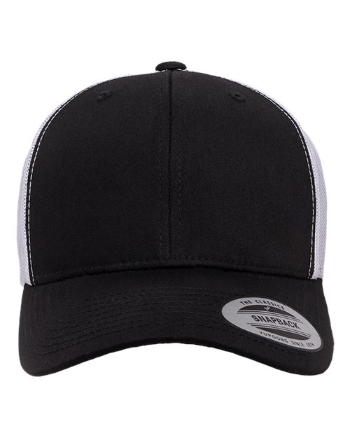 Classic Trucker Hat Curved Bill - Black/White