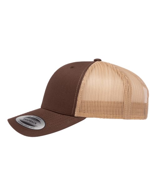 Classic Trucker Hat Curved Bill - Brown/ Khaki