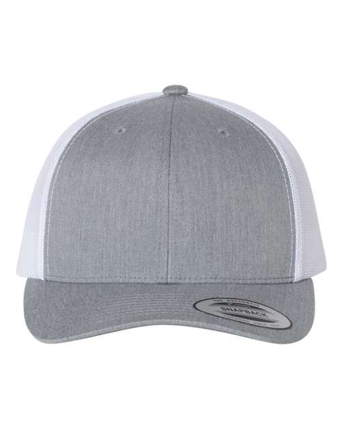 Classic Trucker Hat Curved Bill - Heather Grey/ White