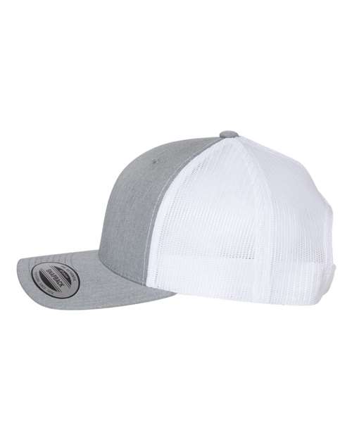 Classic Trucker Hat Curved Bill - Heather Grey/ White