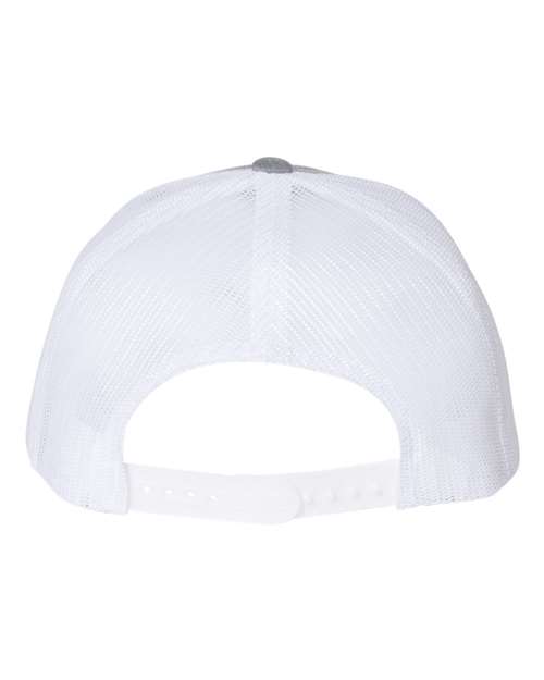 Classic Trucker Hat Curved Bill - Heather Grey/ White