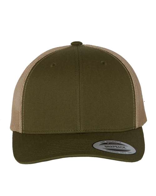Classic Trucker Hat Curved Bill - Moss/ Khaki