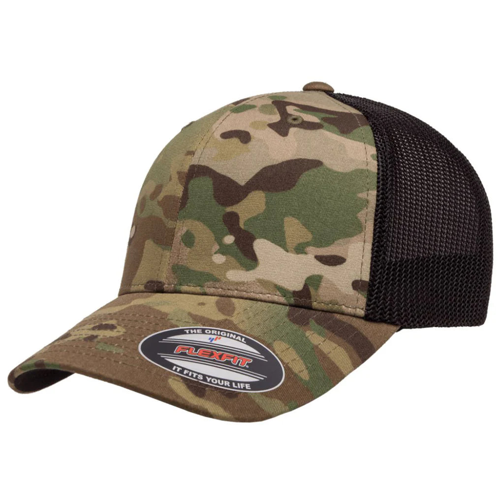 Flexfit Trucker - Green Camo/ Black
