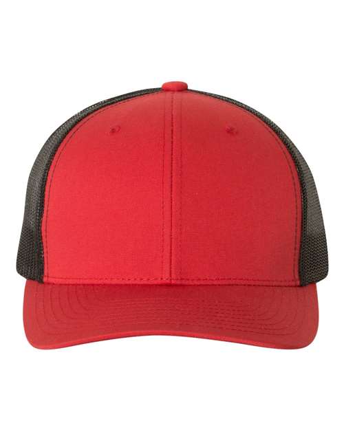 Classic Trucker Hat Curved Bill - Red/ Black