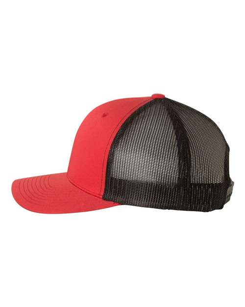 Classic Trucker Hat Curved Bill - Red/ Black