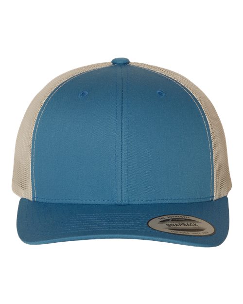 Classic Trucker Hat Curved Bill - Steel Blue/ Silver