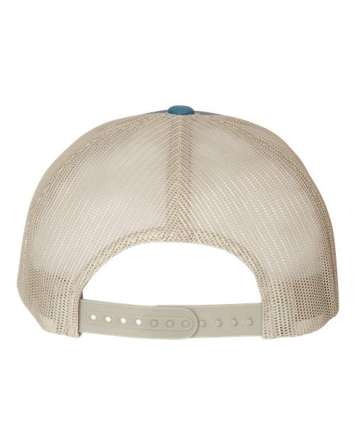 Classic Trucker Hat Curved Bill - Steel Blue/ Silver
