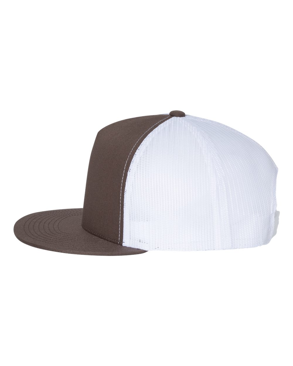 Classic Trucker Hat Flatbill - Brown/White