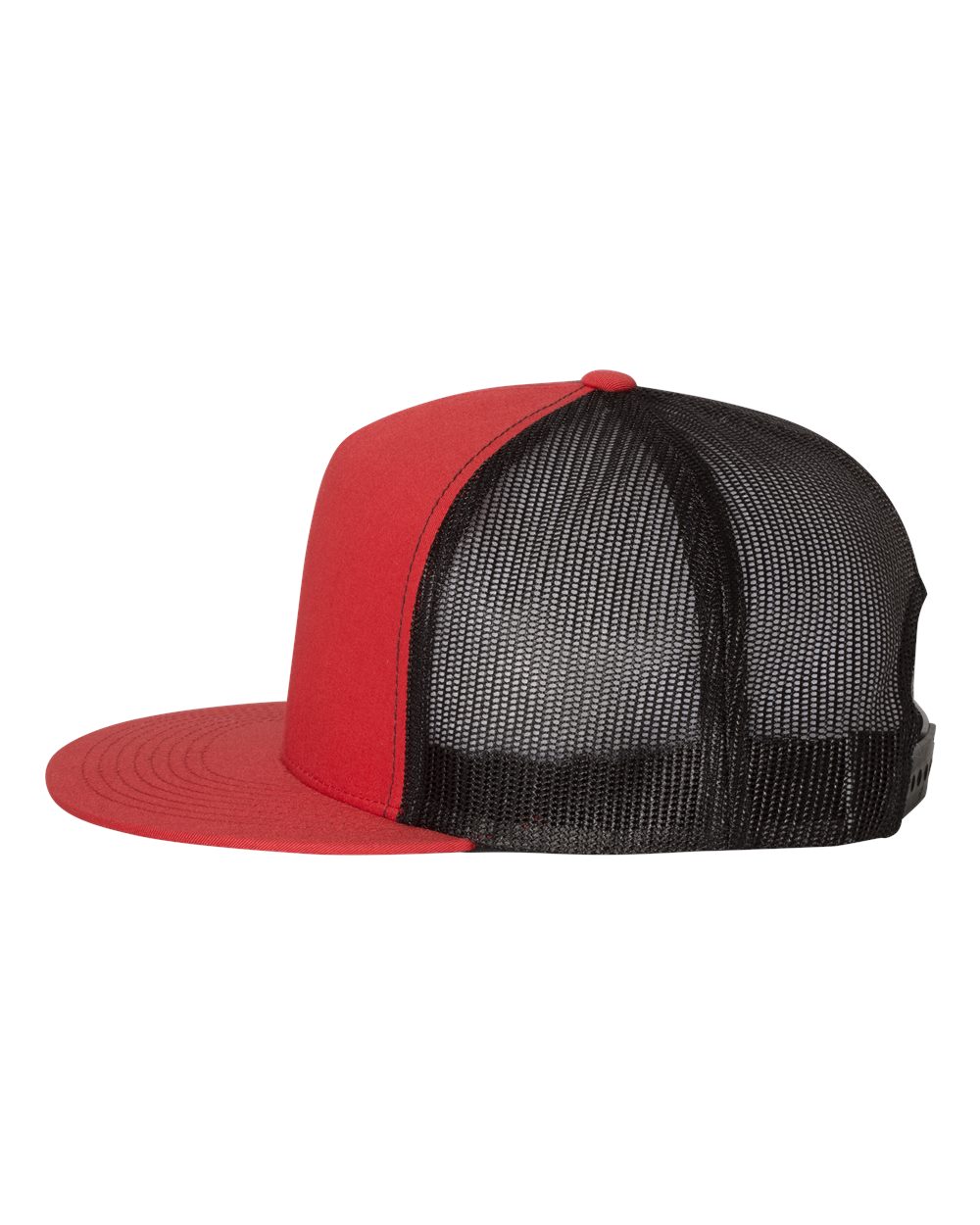 Classic Trucker Hat Flatbill - Red/Black