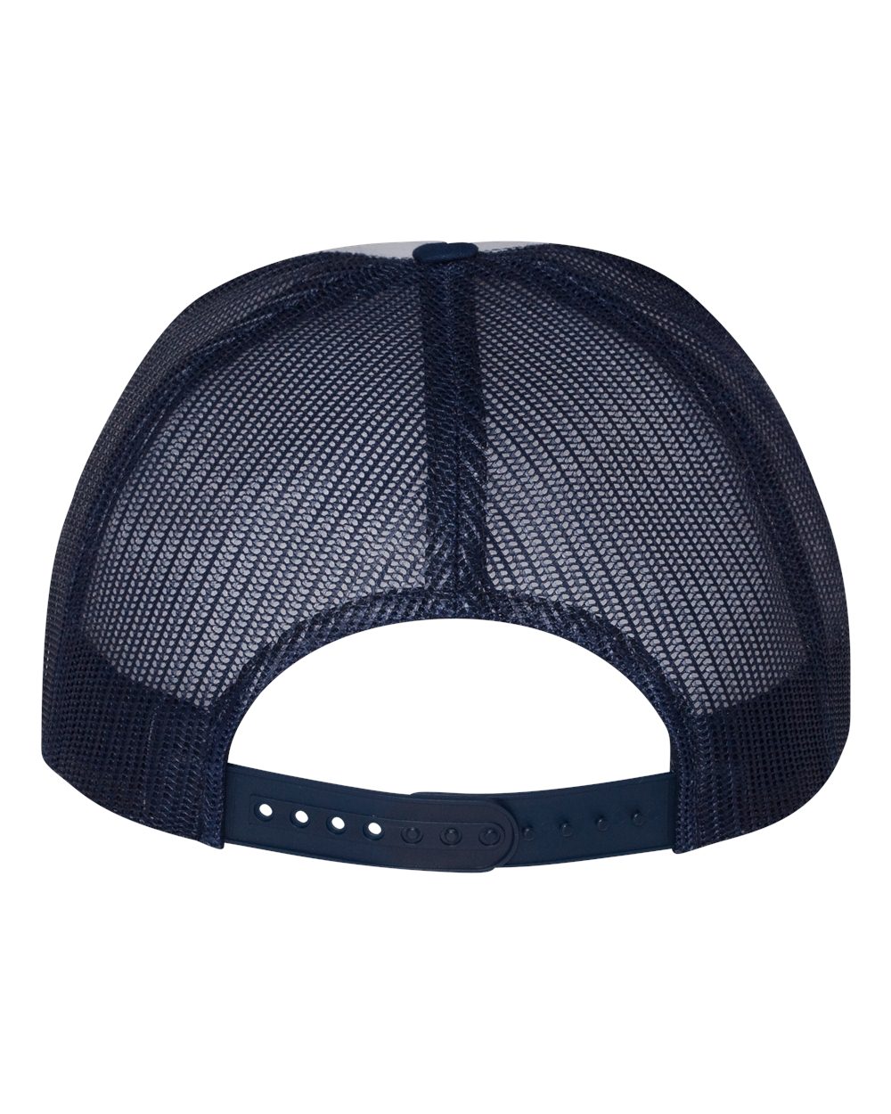 Classic Trucker Hat Flatbill - White/Navy