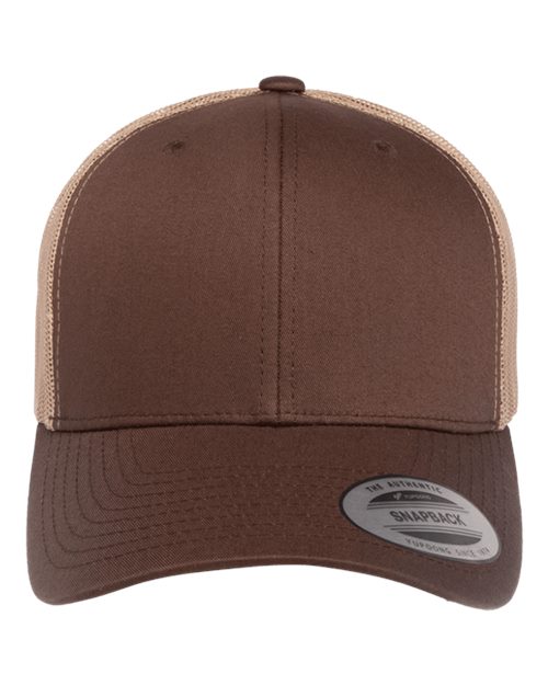 Classic Trucker Hat Curved Bill - Brown/ Khaki