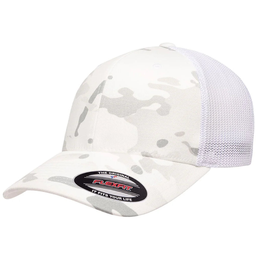 Flexfit Trucker Hat - Multicam Alpine/ White