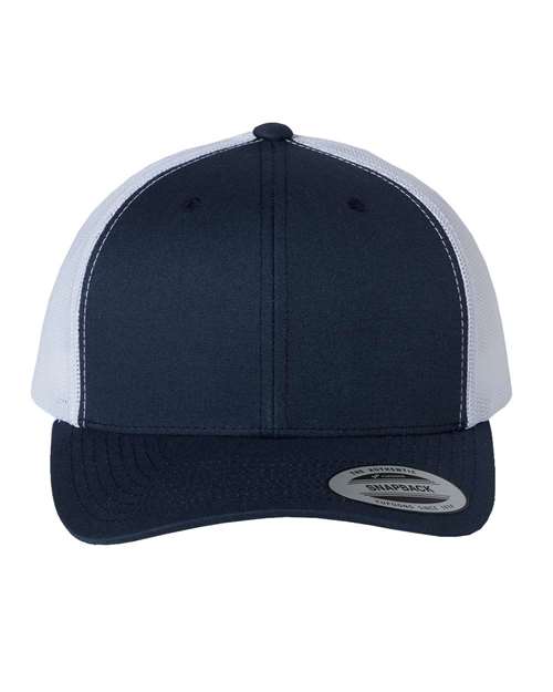 Classic Trucker Hat Curved Bill - Navy/White
