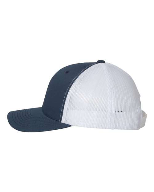 Classic Trucker Hat Curved Bill - Navy/White
