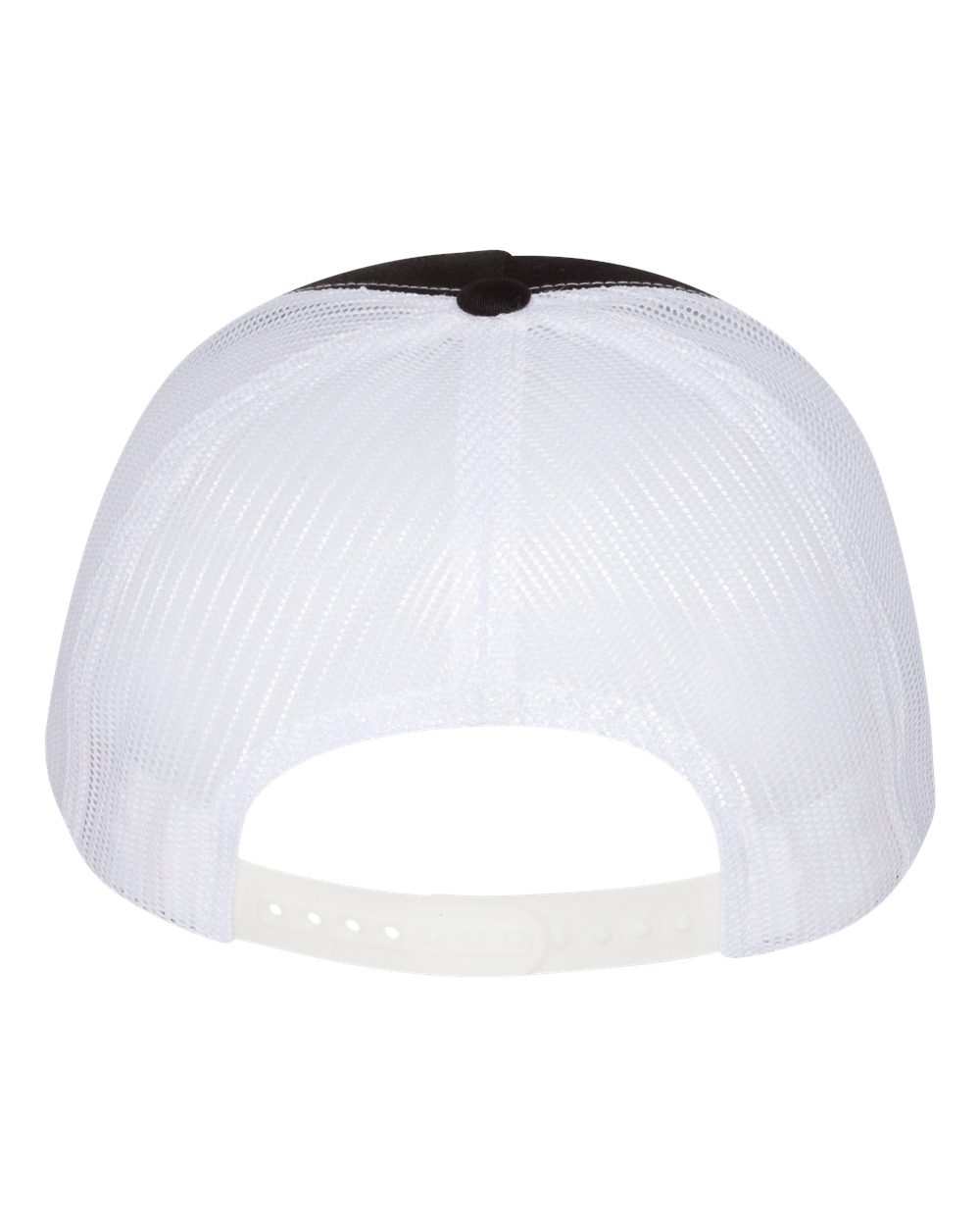 Classic Trucker Hat Flatbill - Black/White