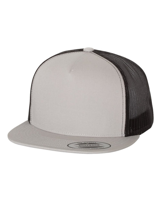 Classic Trucker Hat Flatbill - Silver/Black